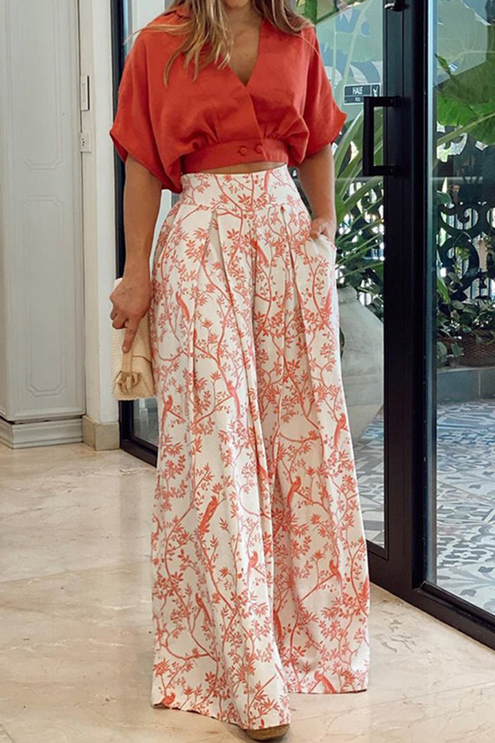 Geneviève | Ensemble deux pièces femme | Satin premium | Haut et pantalon palazzo