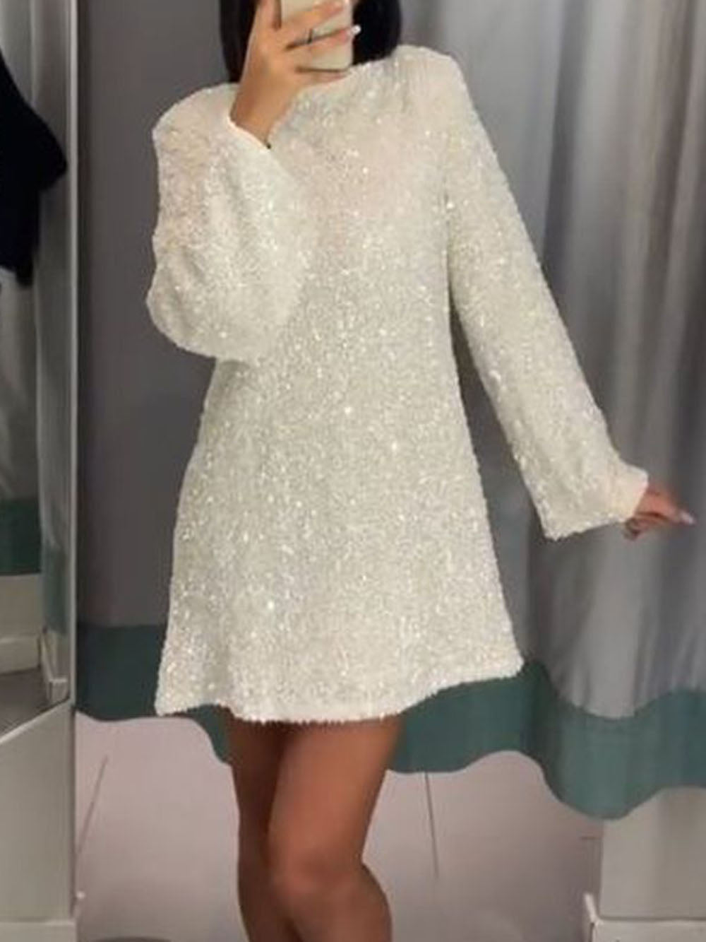 Marcelle | Robe à paillettes avec nœud et fermeture à nœud pour femmes