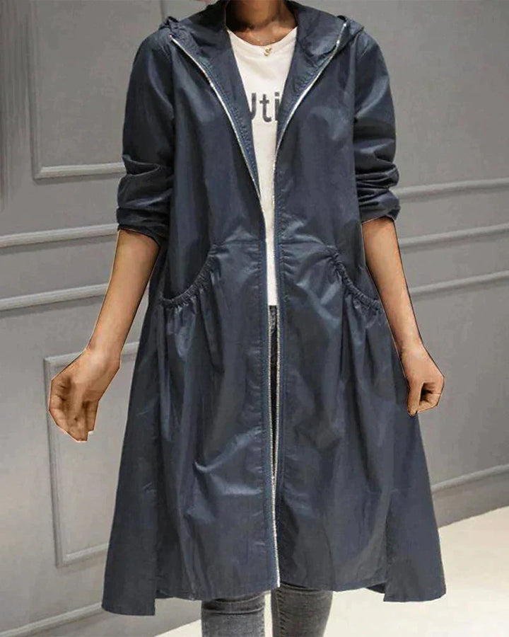 Klarissa | Manteau de pluie long avec capuche pour femme