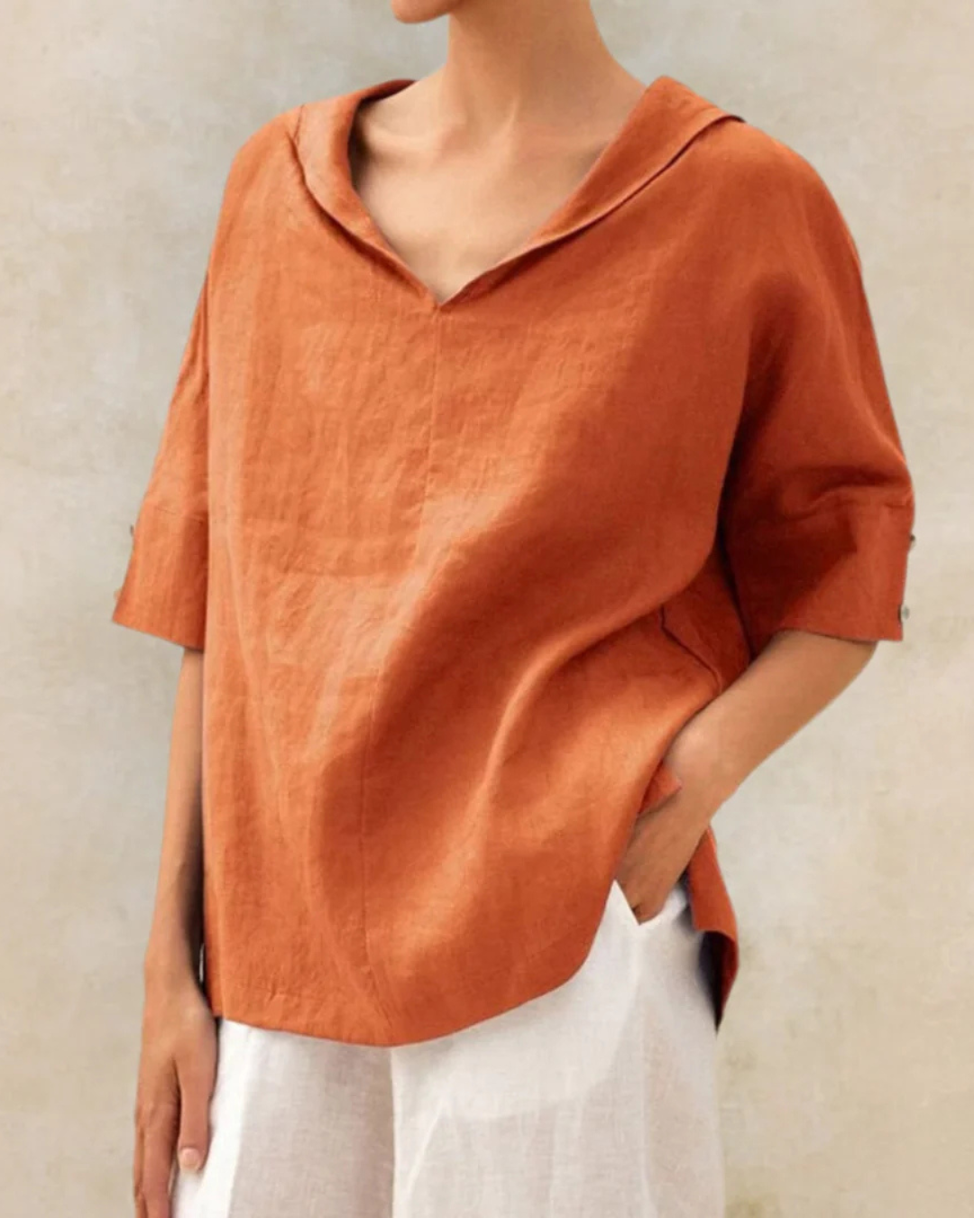 Zayda | Blouse légère en lin pour femmes Printemps et Été