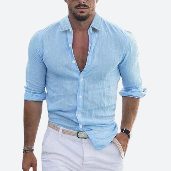 Rogelio | Chemise pour homme à col rabattu avec coupe décontractée pour l&