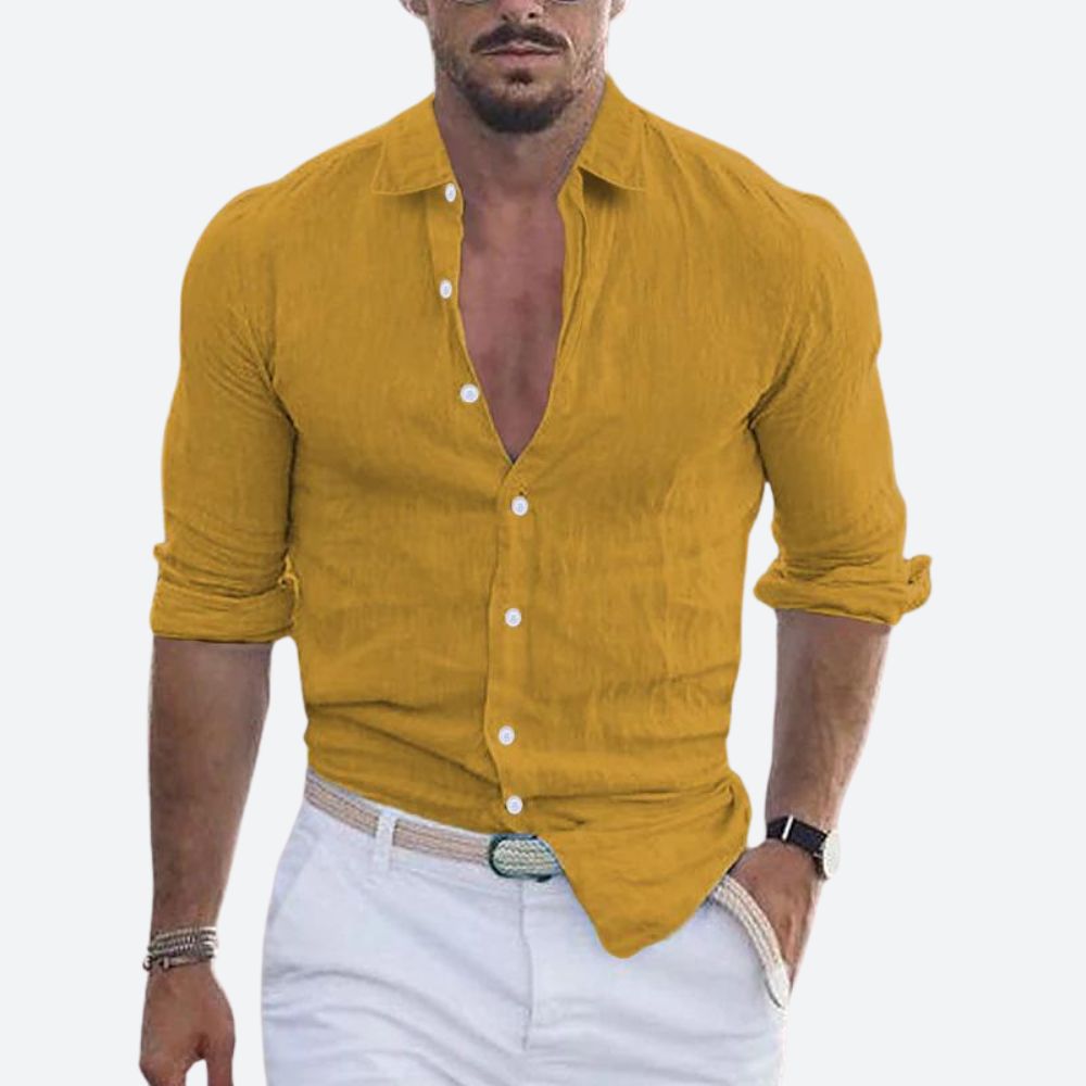 Rogelio | Chemise pour homme à col rabattu avec coupe décontractée pour l&