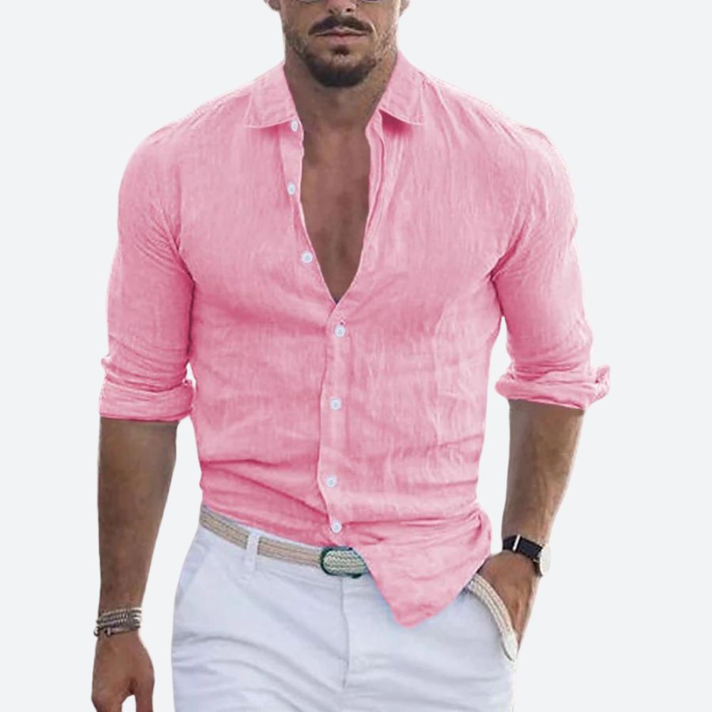 Rogelio | Chemise pour homme à col rabattu avec coupe décontractée pour l&