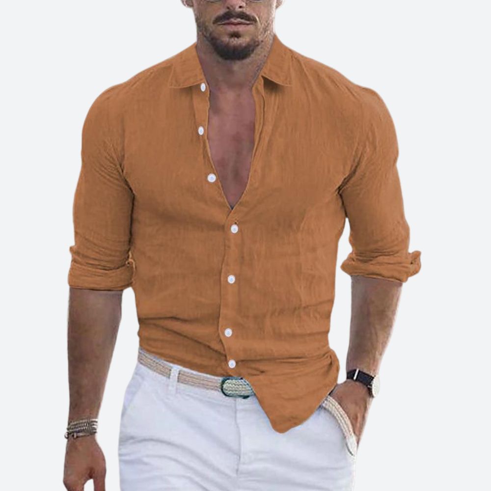 Rogelio | Chemise pour homme à col rabattu avec coupe décontractée pour l&