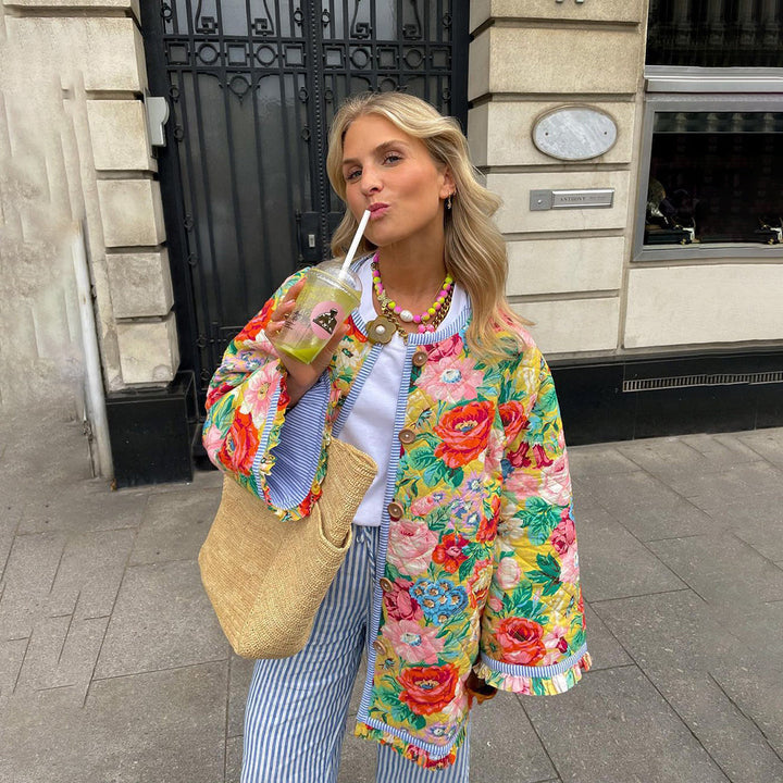Elsa | Veste à motif floral avec doublure chaude pour femme