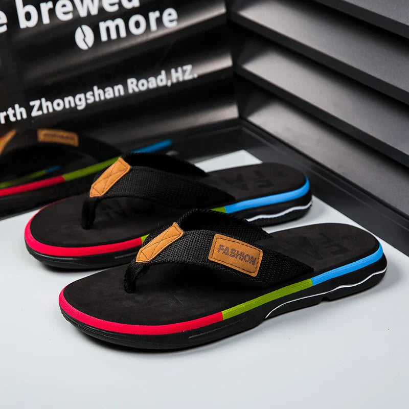 Joziah | Tongs Stylées à Couleurs Mixtes avec Semelle Antidérapante pour Hommes