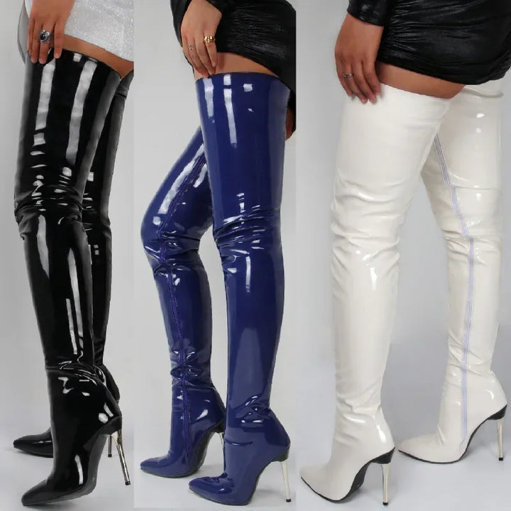 Aurelia | Bottes cuissardes à bout pointu pour femme