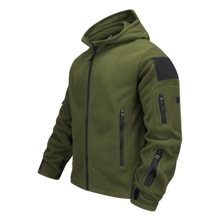 Aadit | Veste zippée coupe-vent à capuche avec multiples poches pour homme