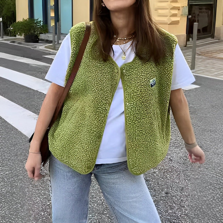 Gilet Femme Sans Manches – Boutonné, Doux et Confortable - Marie Montel
